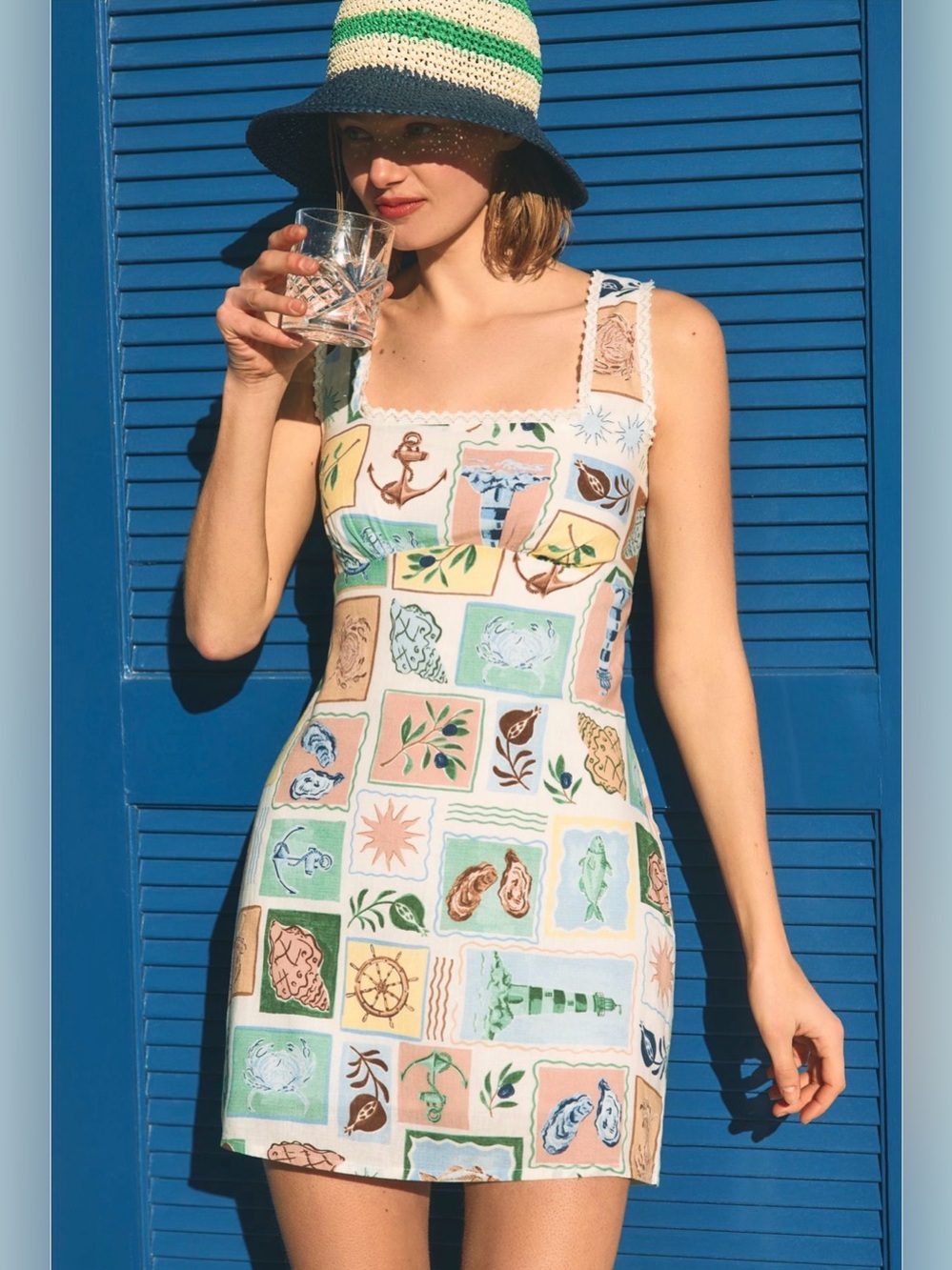 Anthropologie x Nobody's Child Ciara Sleeveless Square-Neck Mini Dress NWT